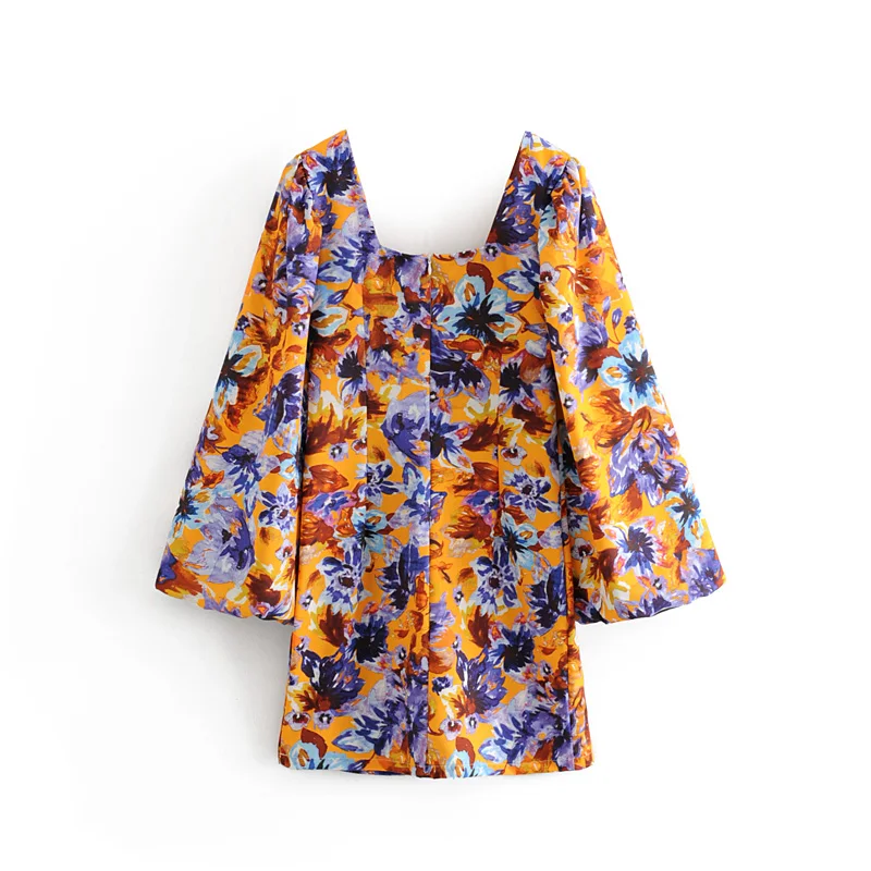 2019 модное шикарное женское платье свободного кроя с цветочным принтом Новая мода