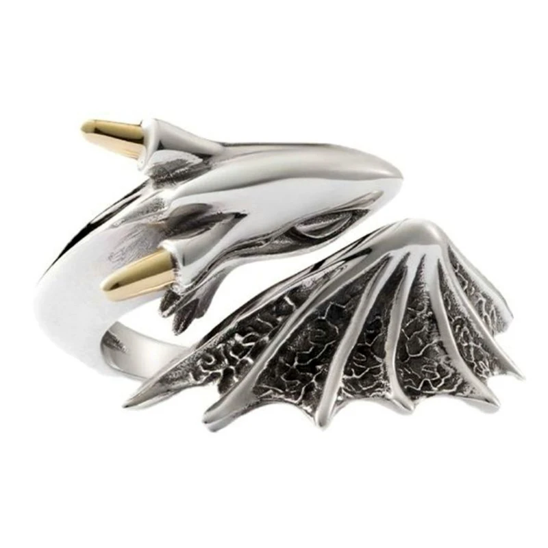 X7YA индивидуальное Открытое кольцо с летающим драконом регулируемое для мужчин
