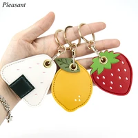 access card airtag protective cover leather cartoon water droplet square cute small jewelry personality creative keychain