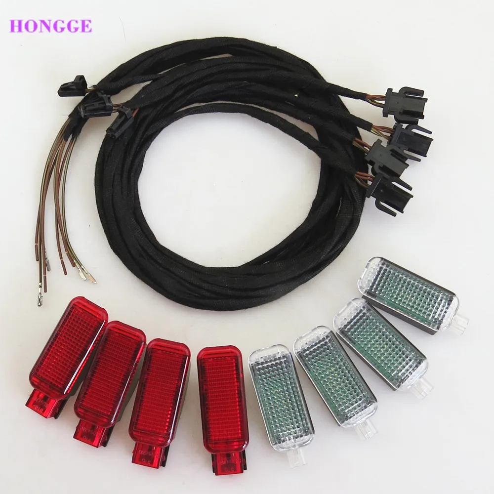 8 шт. двери Предупреждение светильник жгута проводов Набор для Audi A3 A4 A5 A6 A7 A8 S8 Q3 Q5 TT