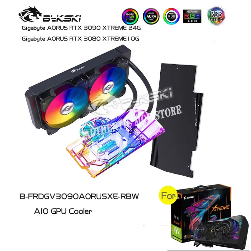 

Bykski GPU AIO Water Block For GIGABYTE AORUS RTX 3090 3080 XTREME,All In one VGA Liquid Cooling Kit 5V,VRAM Radiator