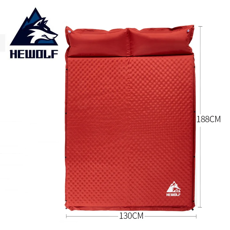 Red Double HEWOLF 2+ 1 сплайсированные уличные толстые 5 см автоматические надувные подушечки для уличной палатки походные коврики кровать матрас 2 цвета - Цвет: Red Double
