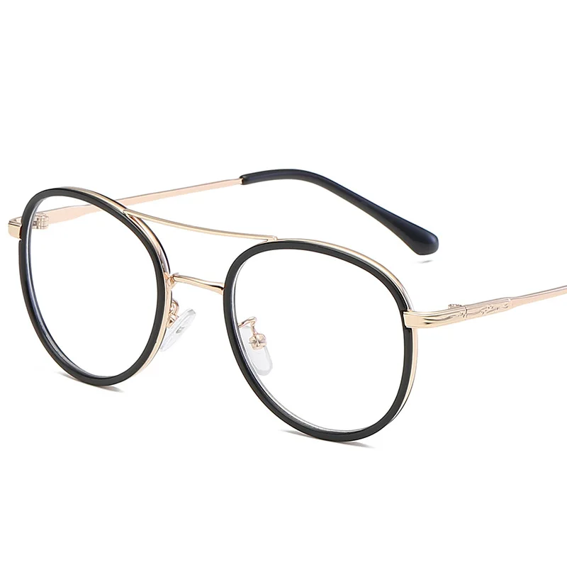 Ретро Круглые очки оправа Для мужчин женщин двойной луч дизайн оптические оправы