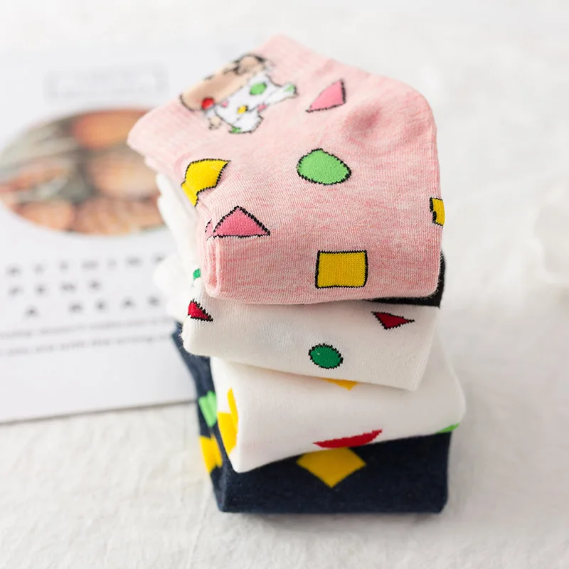 

2020 Women Short Socks Summer Japanese Cartoon Anime Character Casual Tide Socks College Style Kawaii Sweet Female Ankle Socks