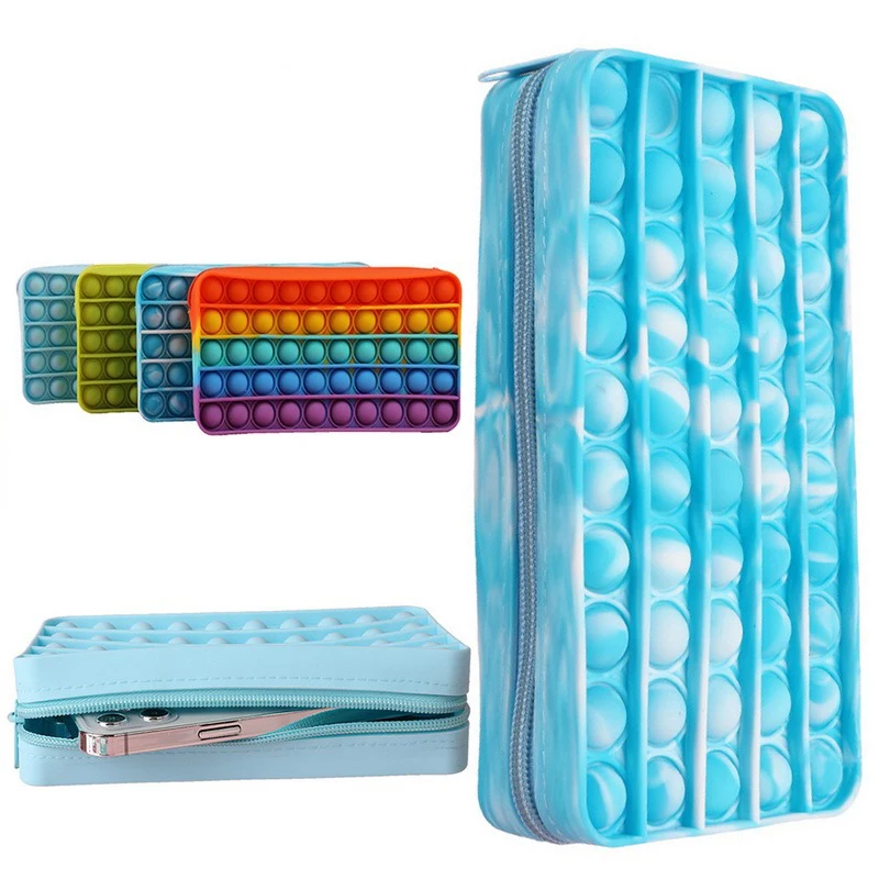 Новые сжимаемые игрушки пенал с пузырьковыми пузырьками детская игрушка для