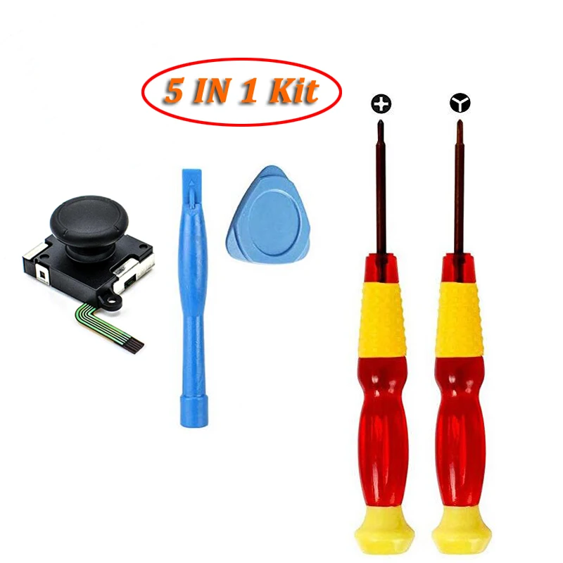 5 IN 1 Kit 3D Аналоговый джойстик для Kind Switch NS Joy Con Joystic сенсор модуль инструмент для ремонта JoyCon Замена - Цвет: 5 IN 1 Kit