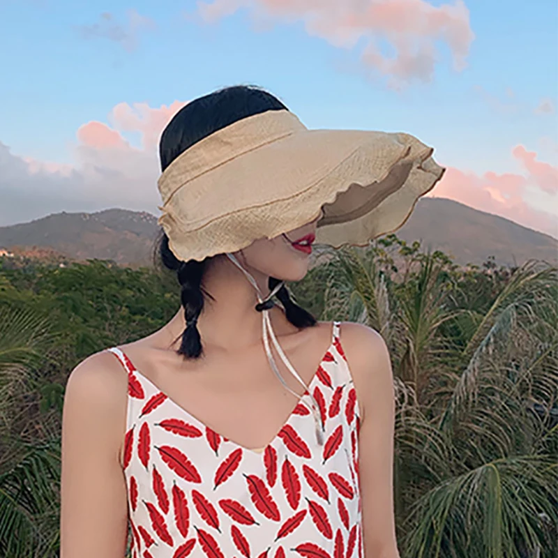 WeMe хлопка и конопли в сложенном виде пустая верхняя шляпа для дам с летними