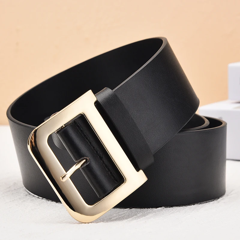 New Designer belts for women high quality genuine leather belt luxury brand waist jeans ceinture femme gold D buckle cummerbunds