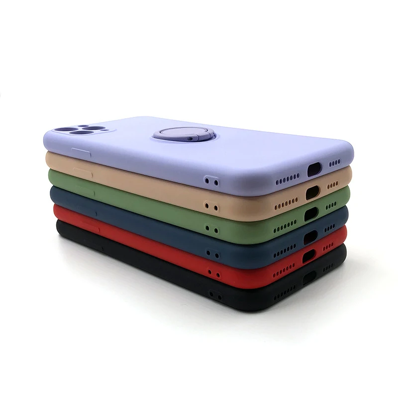 Силиконовый чехол с кольцом-держателем на палец для iphone 12 Pro Max Mini 11 7 8 X Xs Xr
