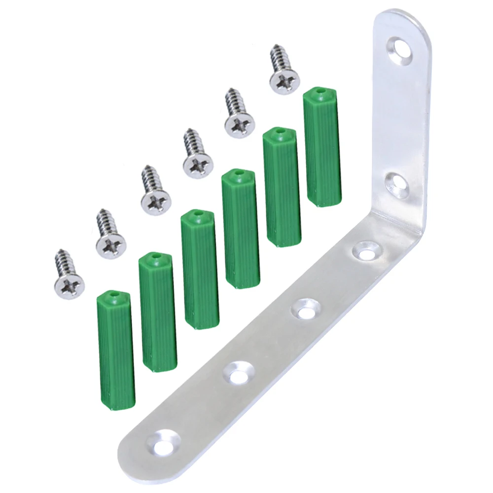 

4pcs 8pcs 6 Holes Corner Brace Stainless Steel Joint Right Angle L Bracket Furniture Joint Fastener with Fixed Screws