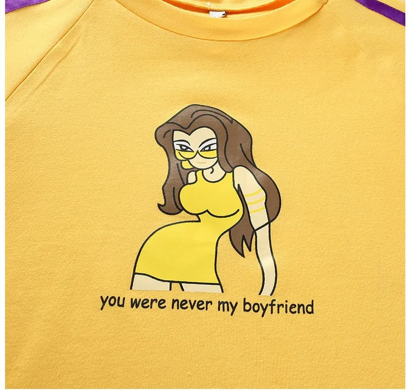 Новая женская футболка контрастных цветов с коротким рукавом и надписью |