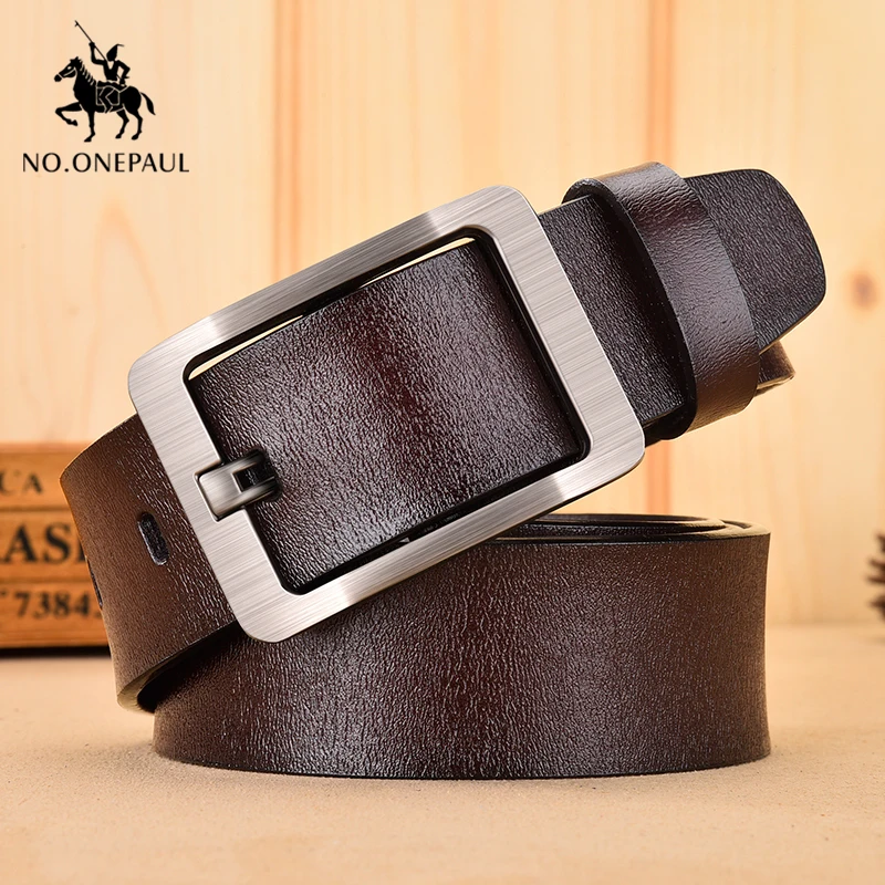 Мужской ремень с пряжкой NO.ONEPAUL деловой кожаный из сплава модный высокого