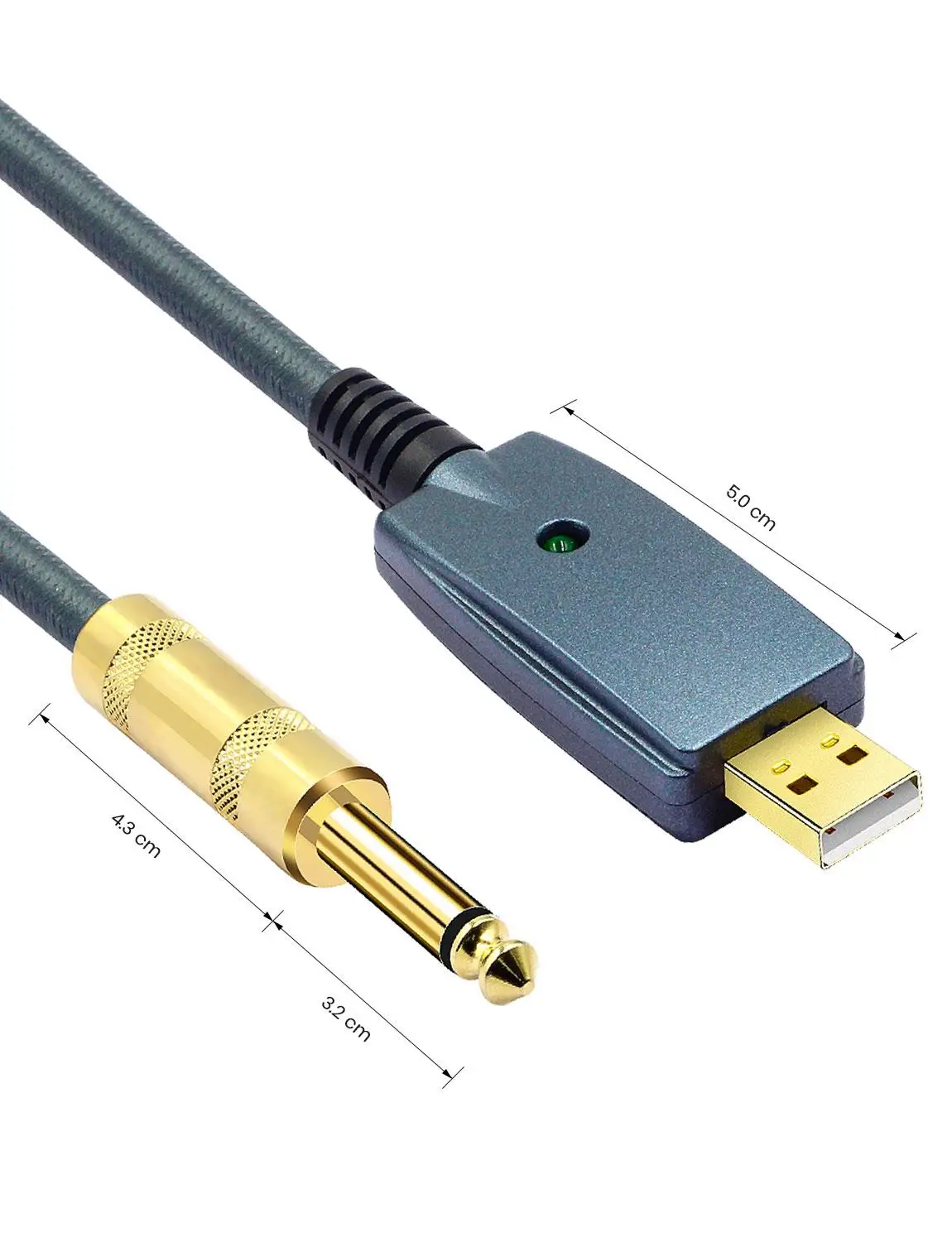 usb zu gitarre usb schnittstelle stecker auf 635mm jack elektrische gitarre zubehör audio stecker cord adapter für instrument 3m free globa