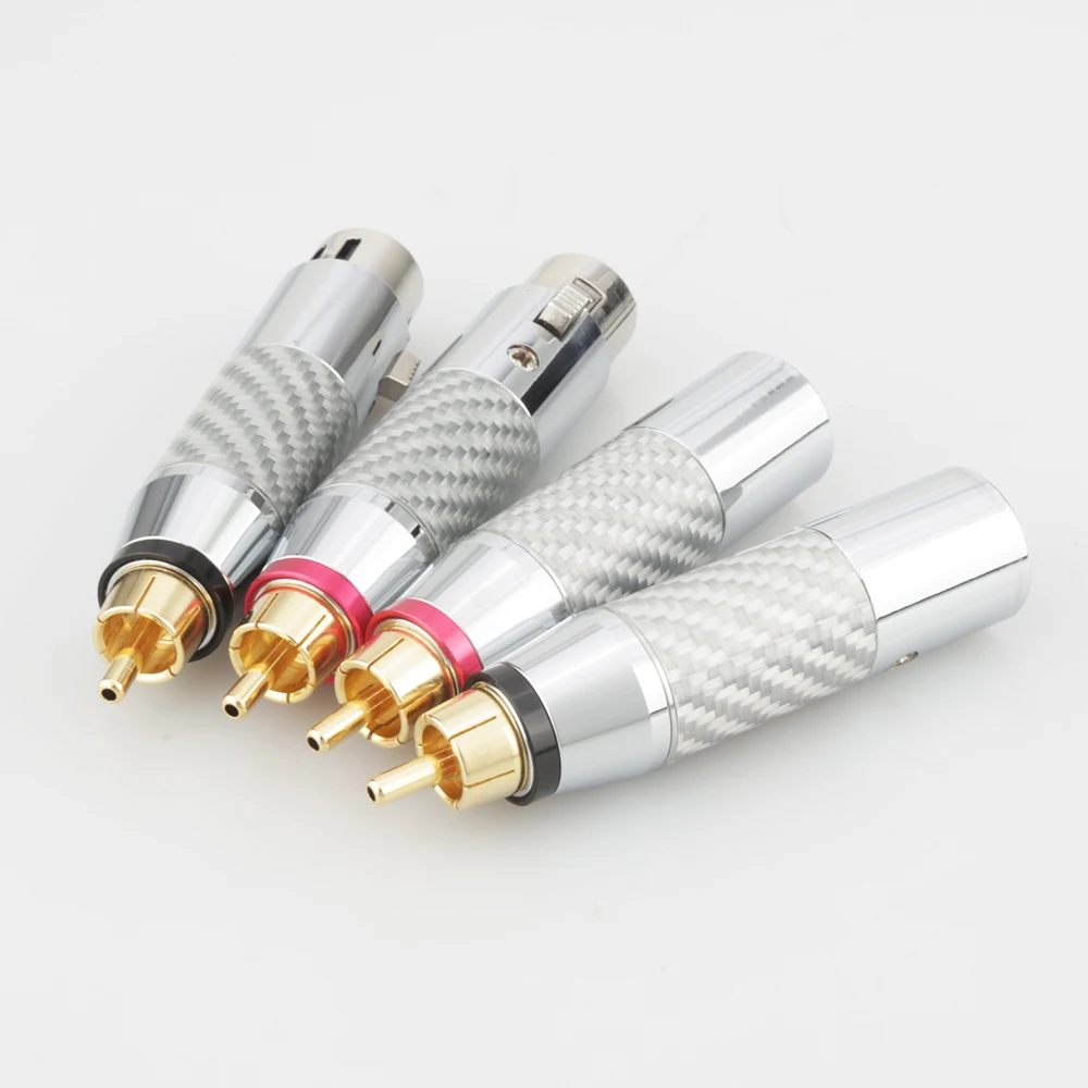 Сбалансированный штекер из углеродного волокна XLR RCA Hi Fi 3 контактный гнездовой