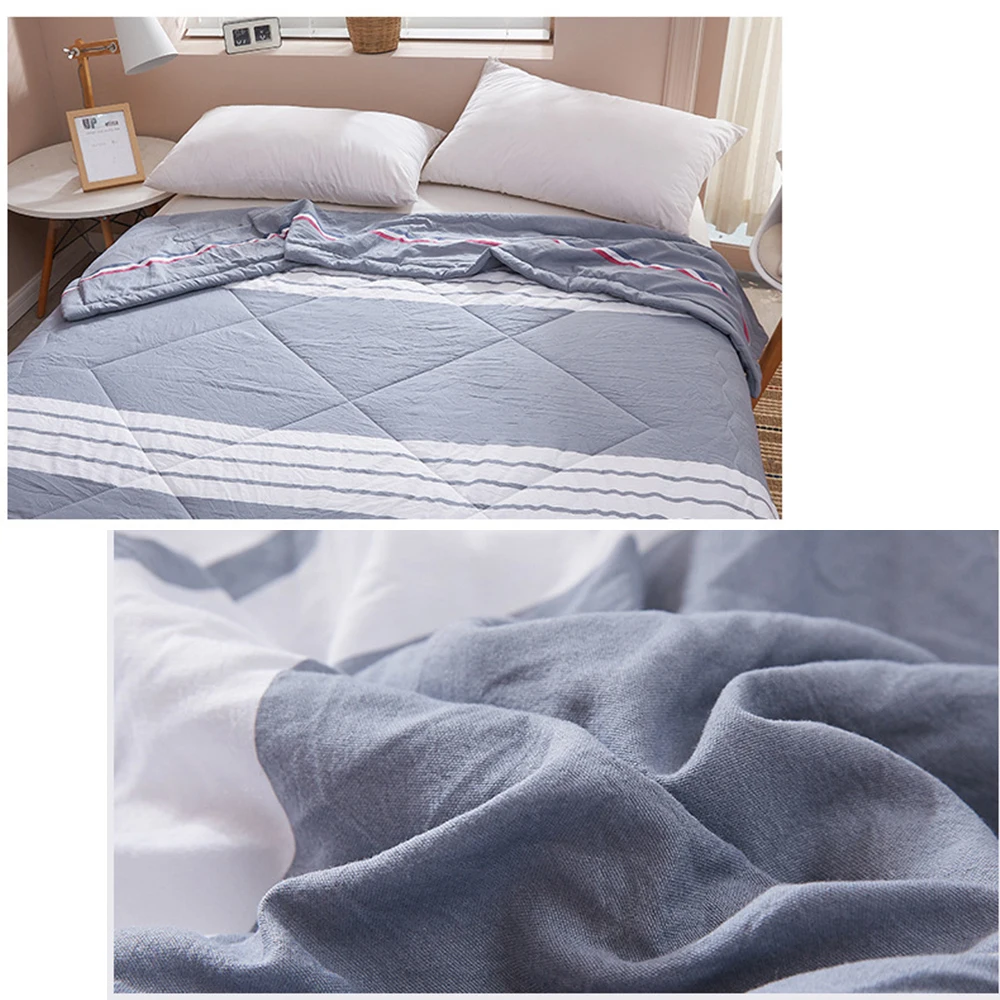 

ADOREHOUSE Soft Quilt Cool Comforter Summer Double-Sided Bedspread Breathable Throw Blanket Printed Thin Quilt Home Bedding