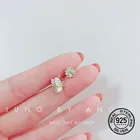 Серьги женские Асимметричные из серебра 925 пробы, с бабочкой и цветком