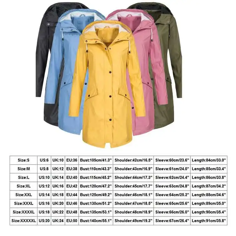 Женская длинная куртка для пешего туризма водостойкая уличная весенне-осенняя