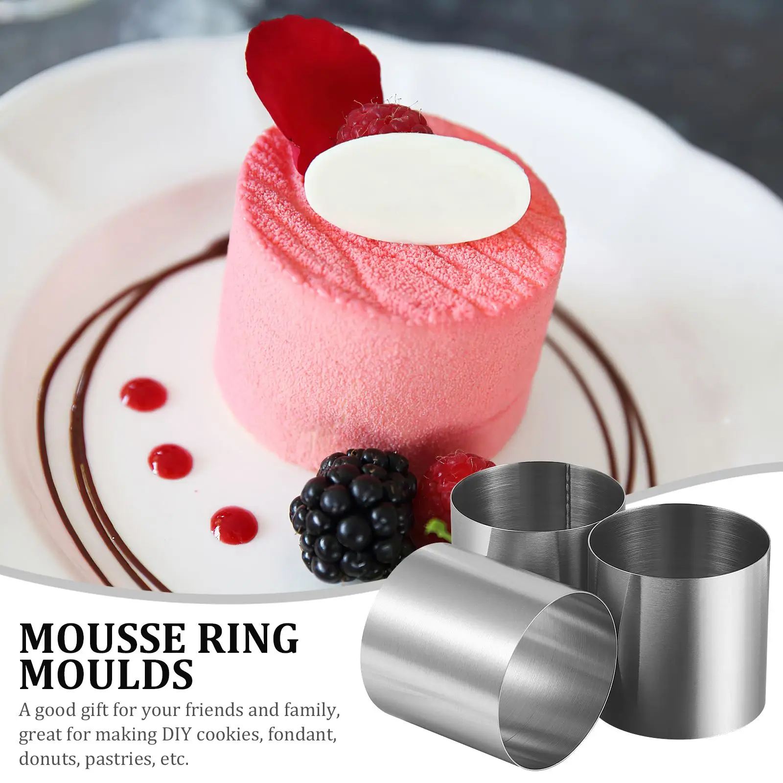 

Hemoton 8pcs Stainless Steel Mousse Rings Round Biscuit Cutter Cake Mold Kitchen Baking Pastry Tool