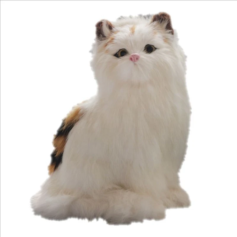 Моделирование кошка игрушка животных мини котенок МОДЕЛЬ мех ремесла украшения дома настольные украшения подарок 20x12 см DY80061