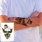 Водонепроницаемая временная тату-наклейка с искусственным переносом воды, цветочная рука для женщин, мужчин, черепа, совы, бабочки, красоты, боди-арта, сексуального макияжа