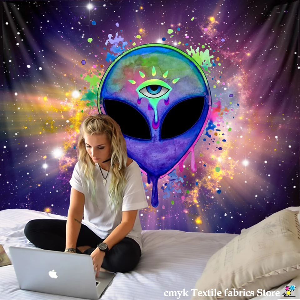 Trippy Alien By Brizbazaar индийский гобелен акварельный Настенный Ковер новинка