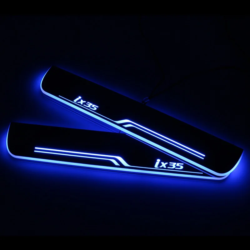 

Upgraded LED Door Sill Plate Moving Light Pathway Light Acrylic Welcome Pedal Car Scuff For Hyundai IX35 2009 - 2018 2019