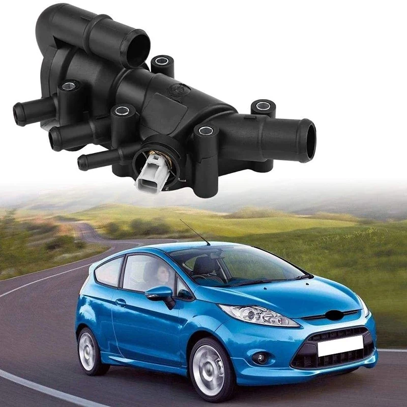 

Engine Coolant Water Outlet Thermostat With Housing Assembly For Ford Fiesta Ikon
