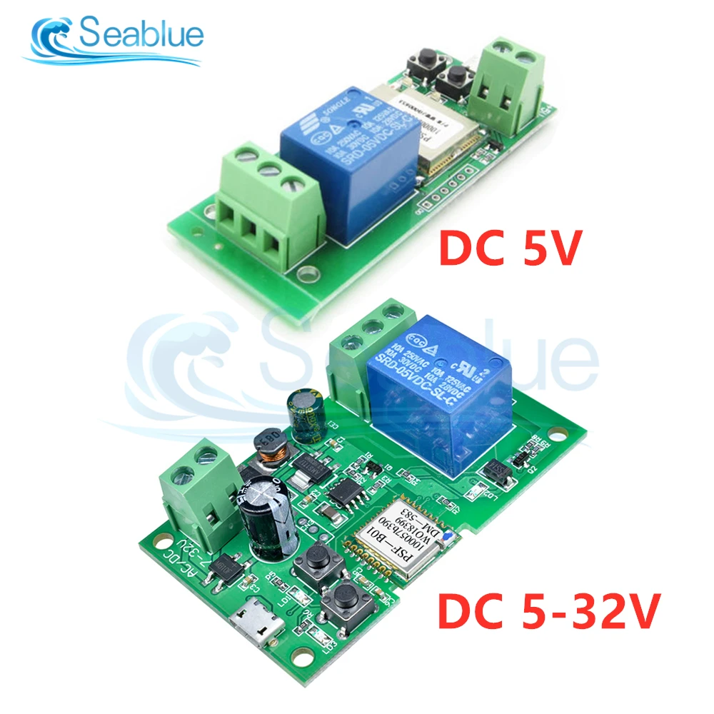 DC 5V 32V самоблокирующийся интеллект WI FI триггерный релейный модуль 5 В 12 24