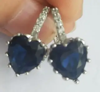 dark blue EMMAYA милые серьги-гвоздики в виде сердца с кристаллами золотого цвета Модные CZ серьги со стразами для женщин Brincos - Окраска металла: dark blue