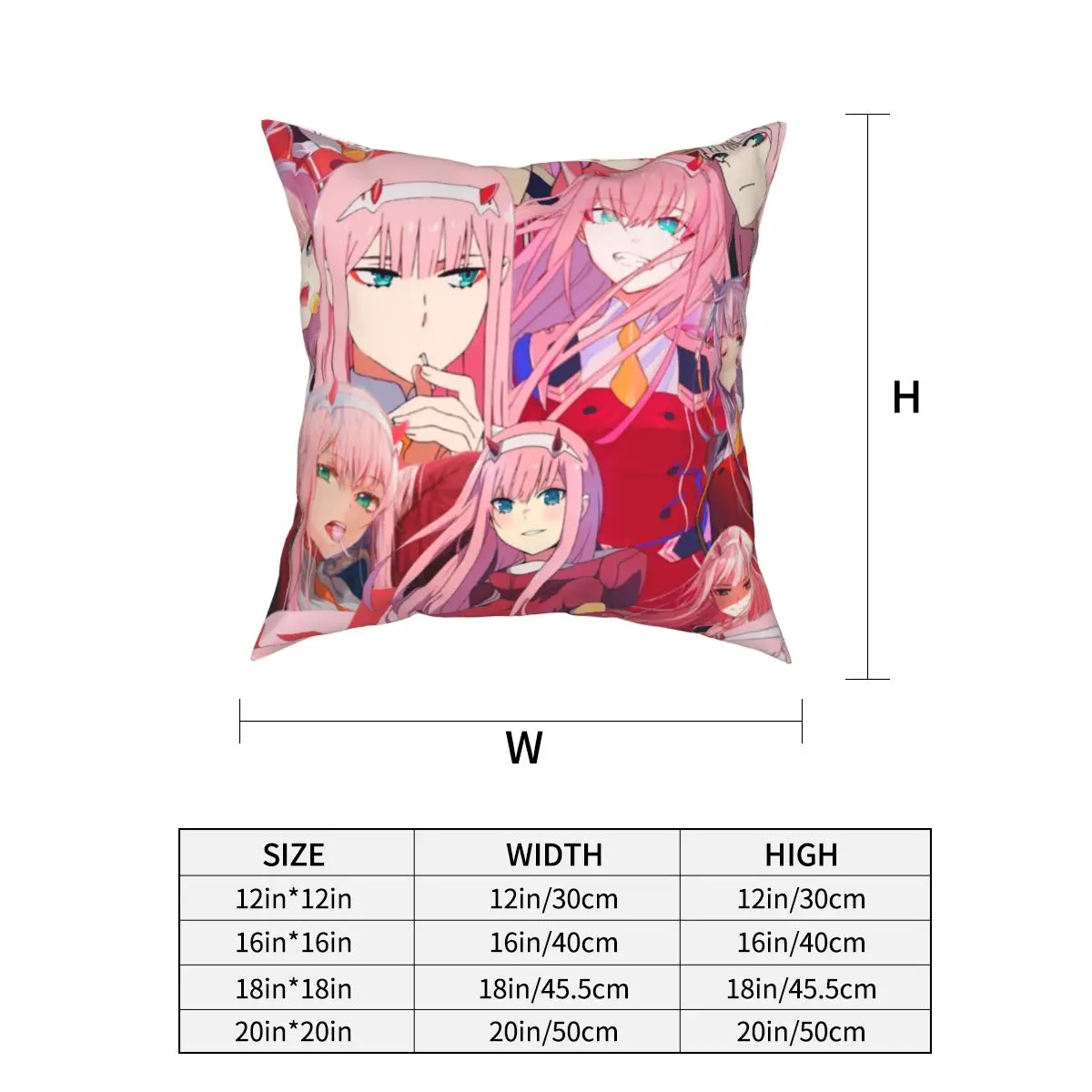 Zero Two коллаж Подушка Чехол для дома любимый в Franxx аниме девушка вайфу подушка