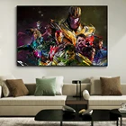 Марвел Мстители война бесконечности цветной плакат Супергерои Холст Картина абстрактный Капитан Америка Железный человек печать домашний Декор стены