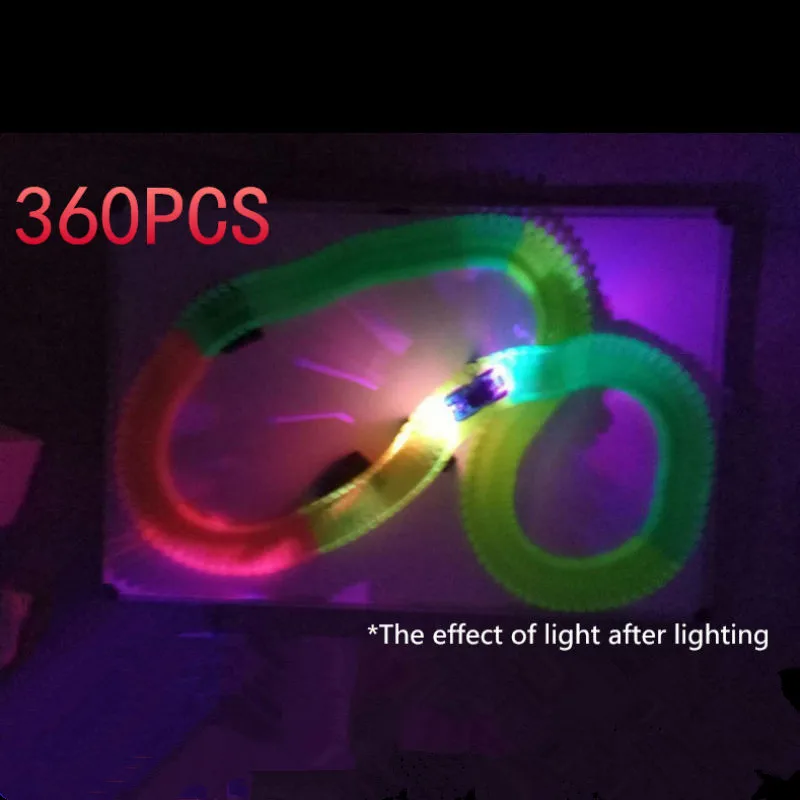 600 шт. 360 волшебная Электроника светящаяся гоночная дорожка изгиб в темноте
