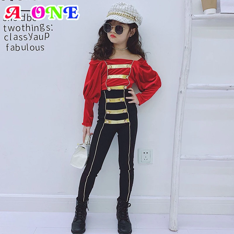 Весенне осенний комплект для девочек костюм маленьких детей одежды в стиле ретро