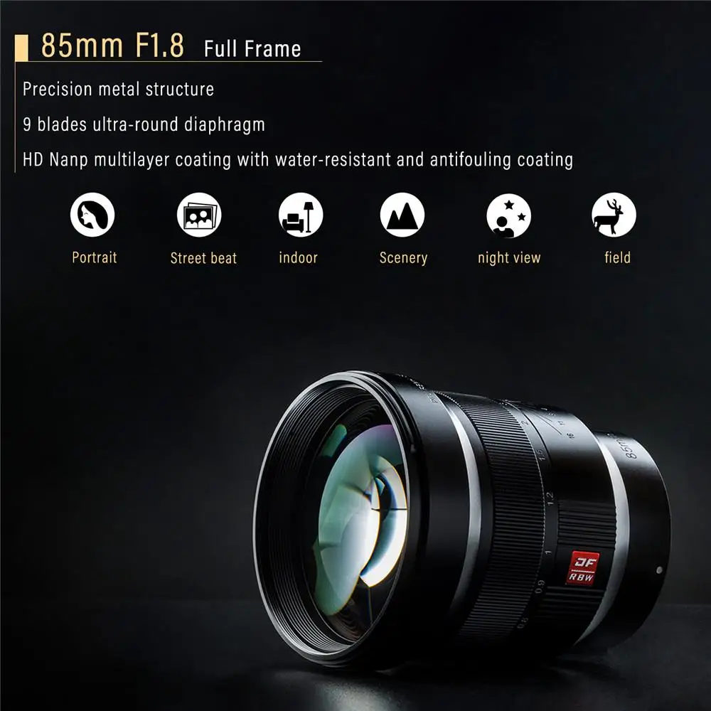 VILTROX 85 мм f/1,8 полнорамный ручной объектив с фиксированным фокусом F1.8 объектив для камеры sony NEX E A9 A7M3 A7R Fujifilm FX-mount