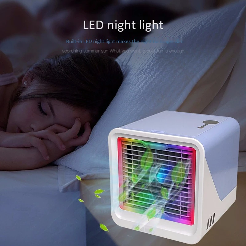 

Mini USB Air Conditioner Portable Air Cooler Multifunction Desktop Humidifier Purifier Air Cooling Fan For Office Bedroom