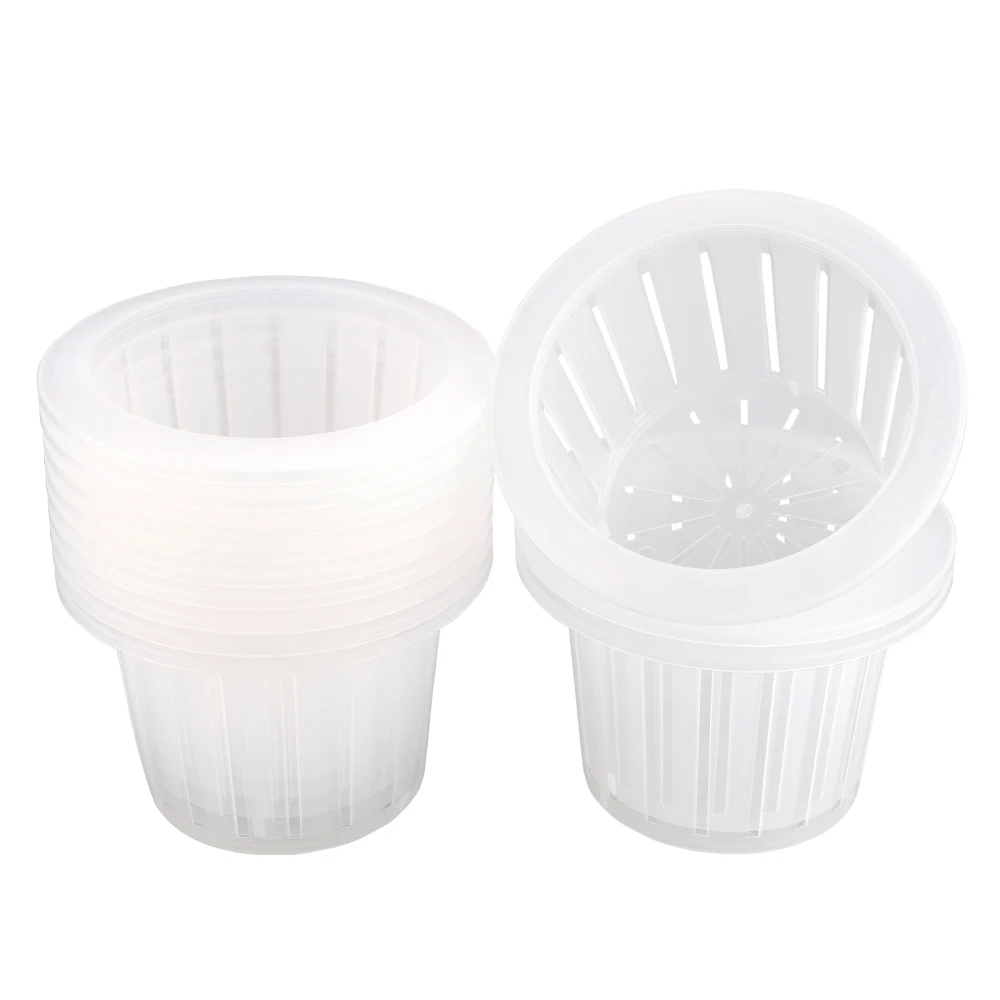 

Container Pots Planting Basket Mesh Cup Cups Transparent 12pcs/set With Sponge Resin Durable Garden Hydroponic White Root Holde