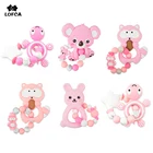 LOFCA детский браслет, цепочка для пустышки, коала, детский пищевой силикон, детские игрушки, ожерелье для кормления своими руками