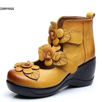 zxryxgs classic flowers women shoes high heels 2022 new spring shoes woman platform wedges genuine leather shoes fashion shoes