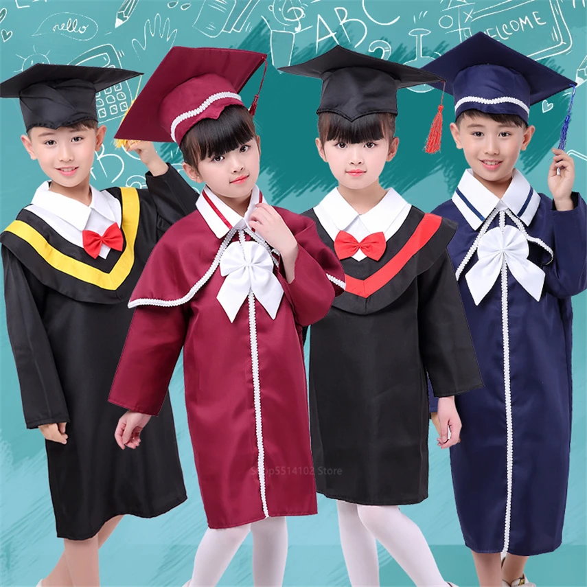 

2022 Cosplay Uniform Children's Doctoral Bachelor's Clothing Performance Unisex Kindergarten Pupils Graduation Ceremony Clothes