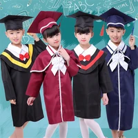 kids graduation gown children bachelor costumes boy school students uniform girls dress set with hat baby performance clothing