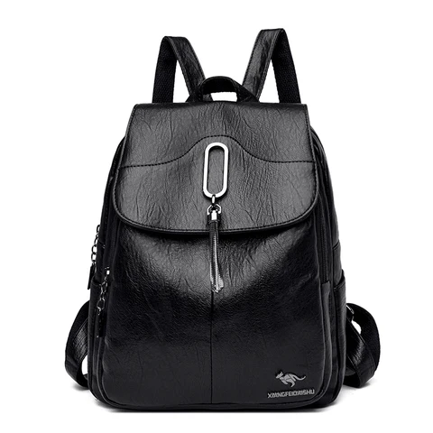 Модный женский дорожный рюкзак, прочный мягкий кожаный вместительный ранец для покупок, женский рюкзак