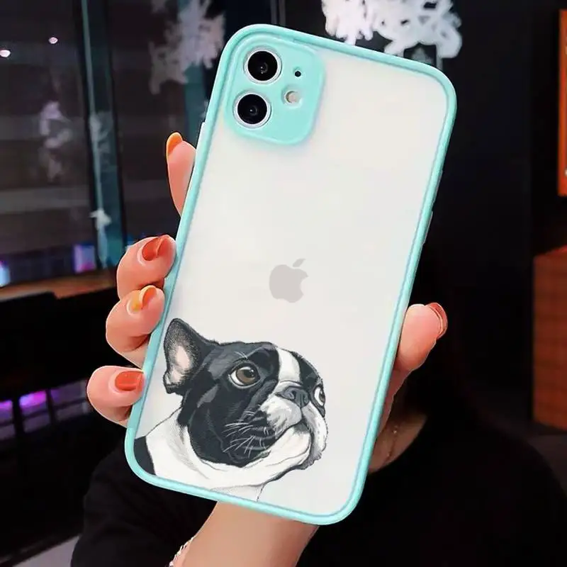 

Dog French Bulldog Phone Case matte transparent For iphone 7 8 11 12 plus mini x xs xr pro max cover