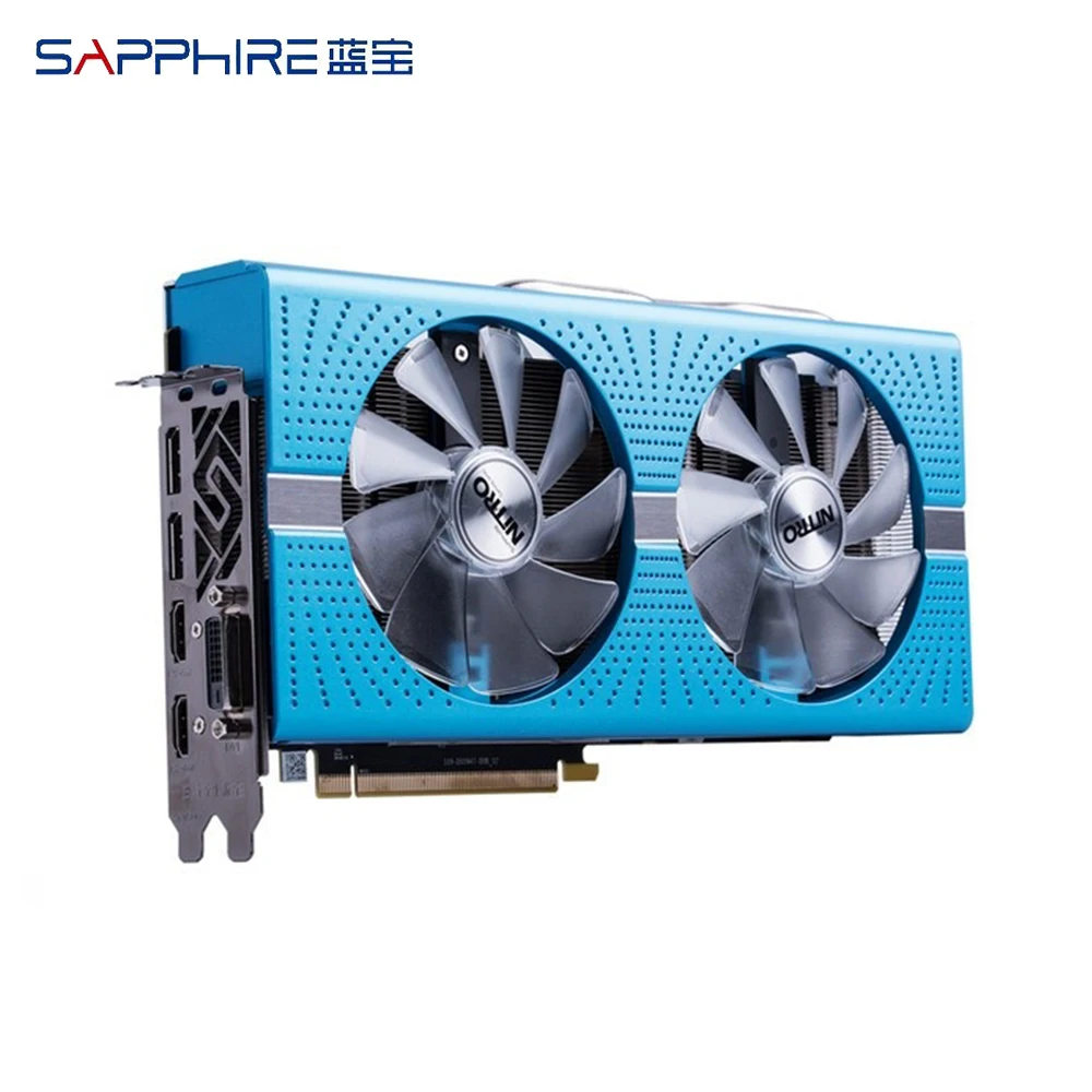 Kaufen SAPPHIRE AMD Radeon NITRO + RX 580 8GB Grafikkarte GDDR5 256bit PCI Desktop PC Gaming Video Karten Für Gaming Computer Verwendet Karten