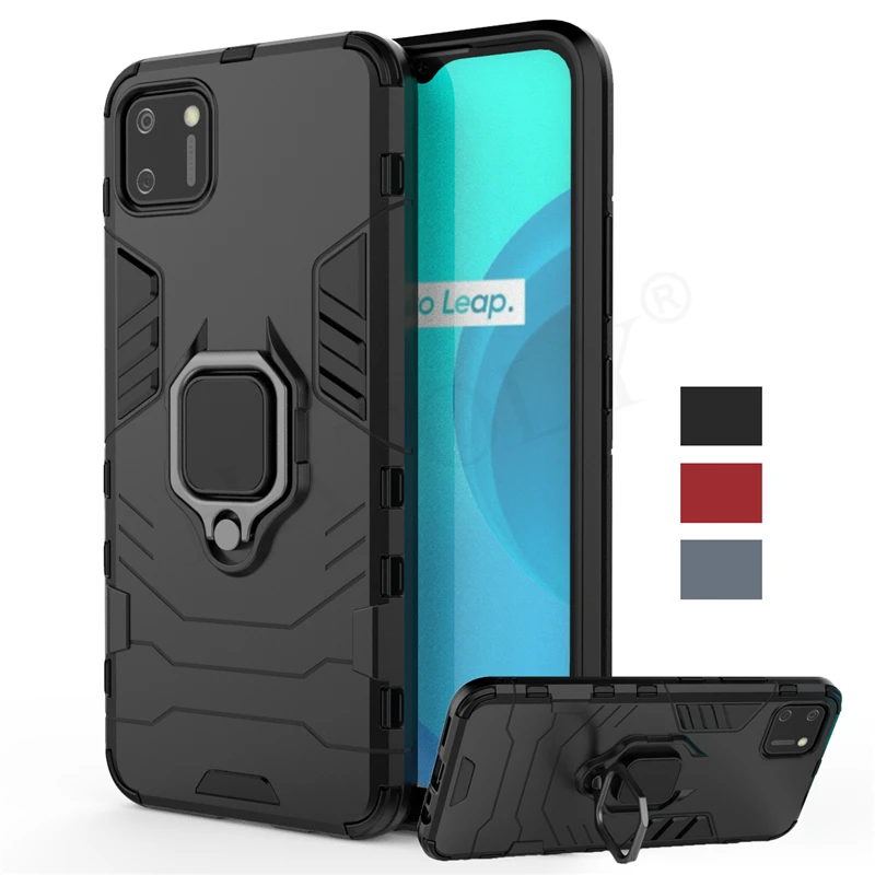 Чехол для Oppo Realme C11 противоударный бампер магнитный держатель кольца броня