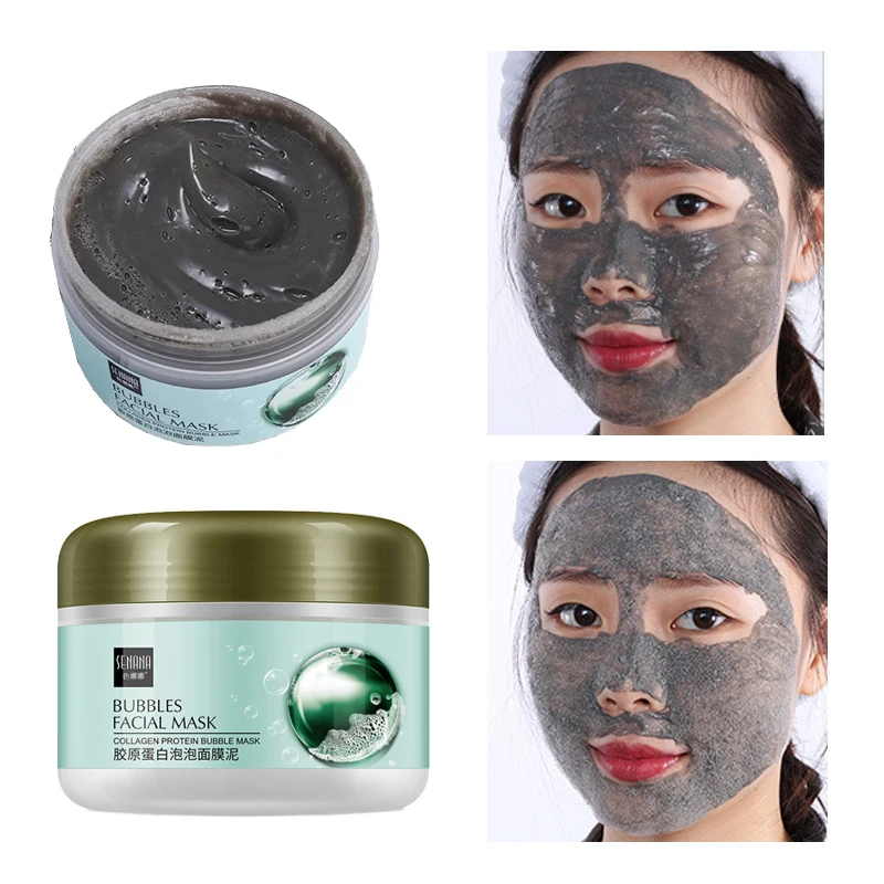 

100g Collagen Protein Bubble Facial Mask Mud Deep Clean Remove Blackhead Acne Shrink Pores Moisturizing Oil Control Face Mask