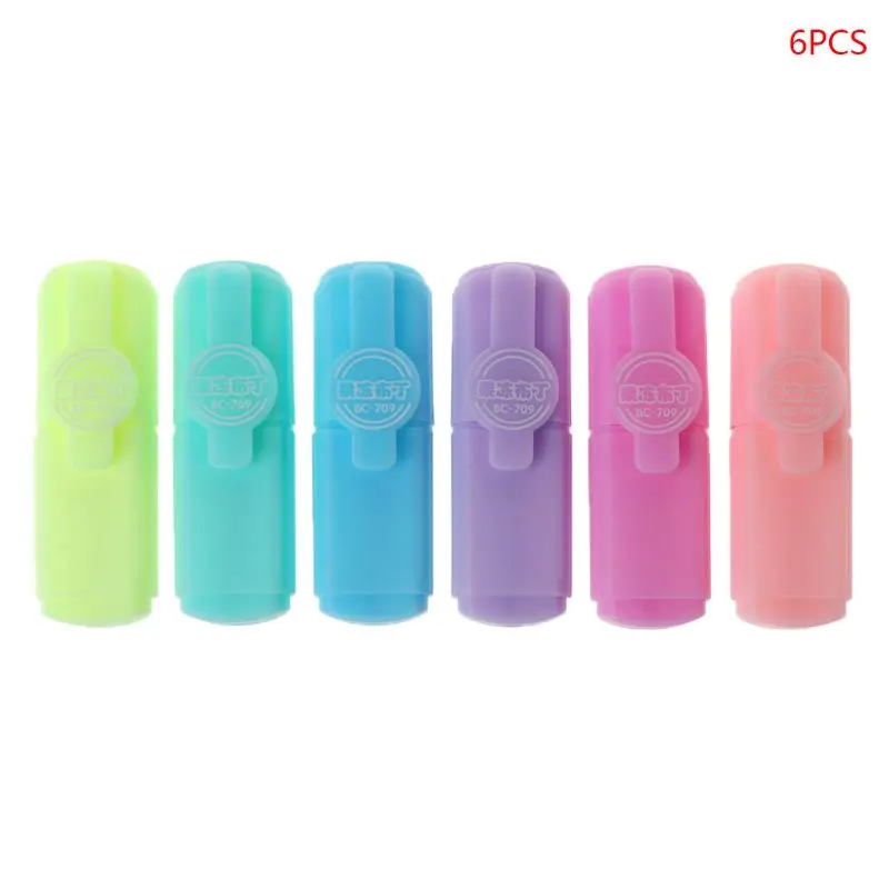 6 Pcs/Pack Creative Jelly Pudding Shape Sticks Fluorescent Pen Cartoon Cute Mini Stationery | Канцтовары для офиса и дома