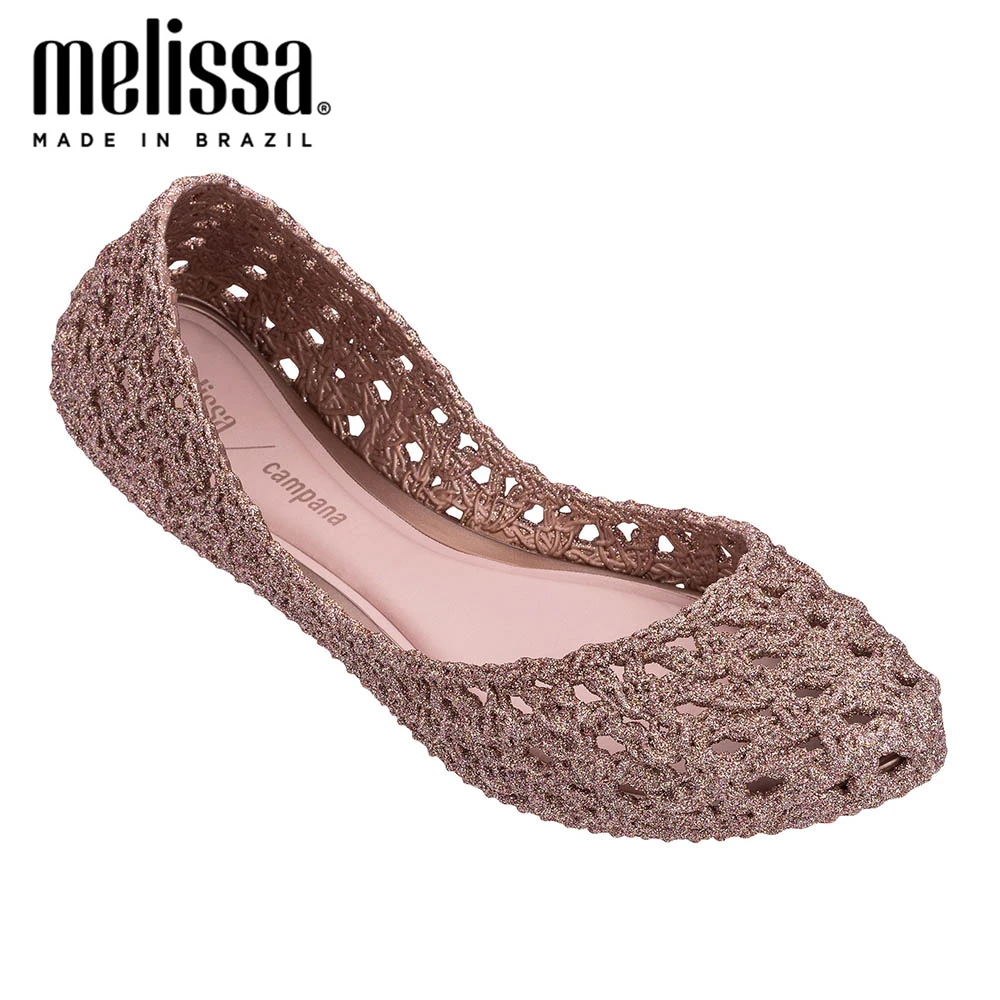 Женские вязаные босоножки Melissa дышащие на плоской подошве прозрачные 2019 | Обувь