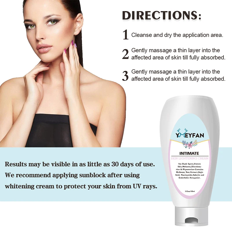 

Intimate Whitening Cream Strong Bleaching Cream for Dark Skin Brightening Lightening Armpit Elbow Face Body Private Parts
