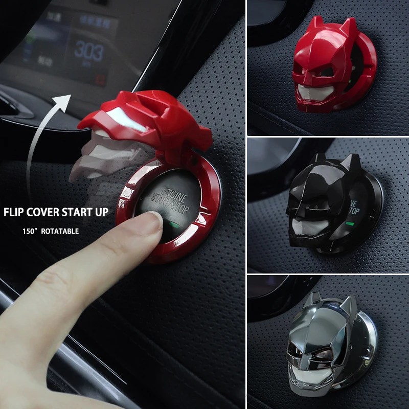 

Engine start-stop switch Batman-shape one-key start decorative stickers, aluminum alloy car decoration modification auto parts
