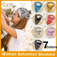 bohemia women bandana hair band scarf print bandanas headwear wrist wrap hair scarf for gifts hair accessories 2021 summer